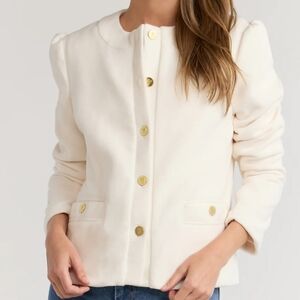Dudley Stephens Diana Button Front Jacket Women's Size XL Cream Fleece Sold Out